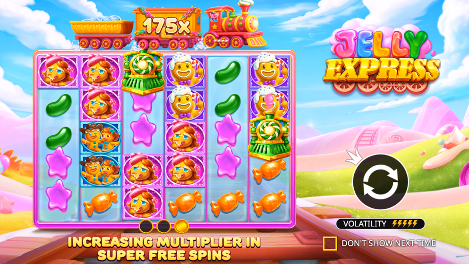 Jelly Express demo slot Super Free Spins intro screen